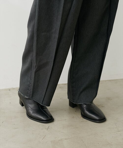 natural couture（ナチュラルクチュール）の「【mamamo】セルフカット楽ちんタックデニムパンツ（デニムパンツ・レディース・ブルー系その他/グレー/ブラック系その他・FREE）」の19枚目の写真