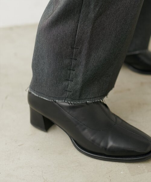 natural couture（ナチュラルクチュール）の「【mamamo】セルフカット楽ちんタックデニムパンツ（デニムパンツ・レディース・ブルー系その他/グレー/ブラック系その他・FREE）」の20枚目の写真