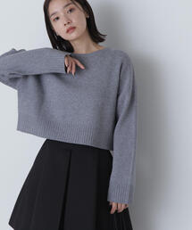 NATURAL BEAUTY BASIC | ◇ダブルジャガードクロップドニット(ニット/セーター)