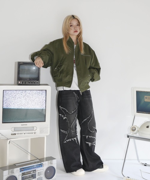 MSG ショート丈ダブルジップ　合皮 MA-1 ／Mサイズ MSG ショート丈ダブルジップ 合皮 MA-1 ／Mサイズ セール