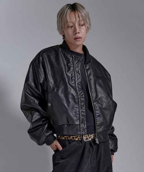 ショート丈ナイロン/合皮中綿MA-1【UNISEX】（MA-1）｜MSG