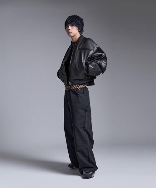 セール】ショート丈ナイロン/合皮中綿MA-1【UNISEX】（MA-1）｜MSG