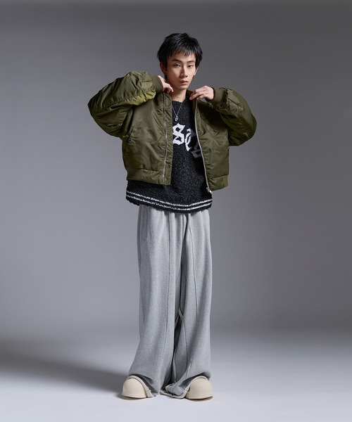 セール】ショート丈ナイロン/合皮中綿MA-1【UNISEX】（MA-1）｜MSG