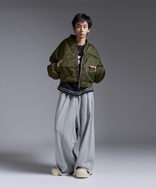 ma1 カモフラ 短丈 ma1 ma-1 ショート丈ナイロン/合皮中綿MA-1「UNISEX」 メンズ