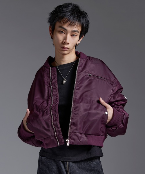 セール】ショート丈ナイロン/合皮中綿MA-1【UNISEX】（MA-1）｜MSG