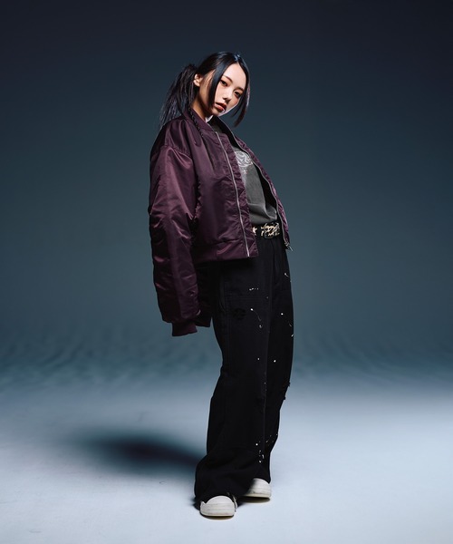 セール】ショート丈ナイロン/合皮中綿MA-1【UNISEX】（MA-1）｜MSG