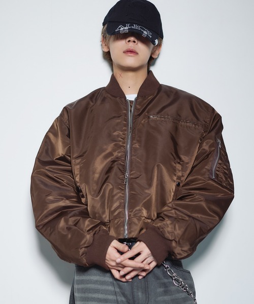 MSG（エムエスジー）の「ショート丈ナイロン/合皮中綿MA-1【UNISEX