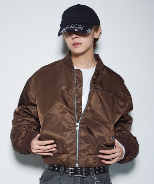 MSG（エムエスジー）の「ショート丈ナイロン/合皮中綿MA-1【UNISEX