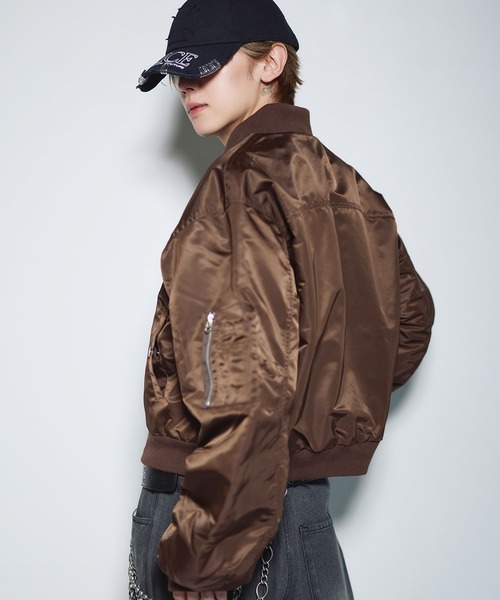 ショート丈ナイロン/合皮中綿MA-1【UNISEX】（MA-1）｜MSG