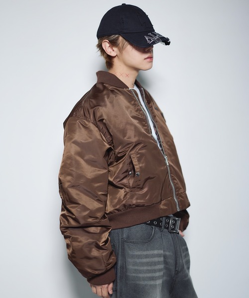 MSG（エムエスジー）の「ショート丈ナイロン/合皮中綿MA-1【UNISEX