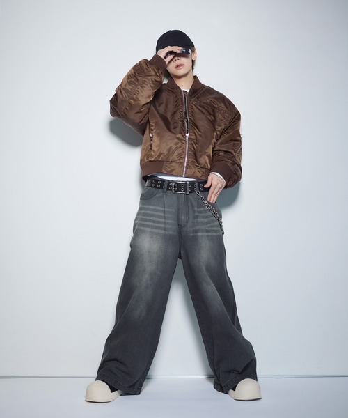 セール】ショート丈ナイロン/合皮中綿MA-1【UNISEX】（MA-1）｜MSG