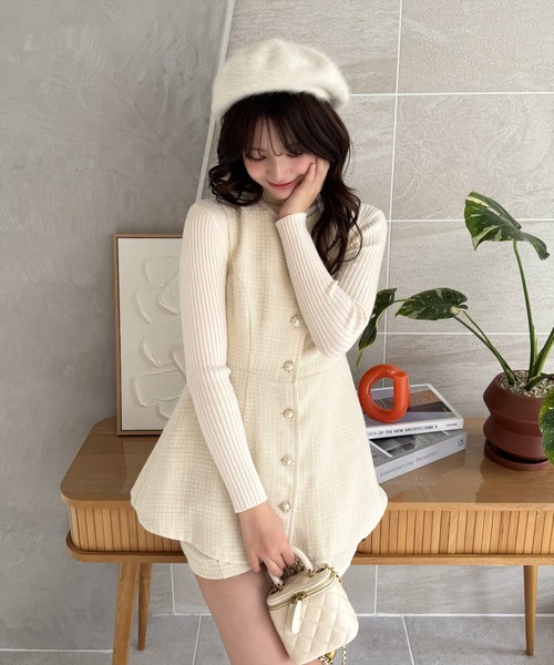 clear（クリア）の「ファーベレー帽 [ふわふわ フェミニン]≪再入荷≫（ハンチング/ベレー帽・レディース・ブラック/ライトグレー/アイボリー/ブラウン・F）」の6枚目の写真