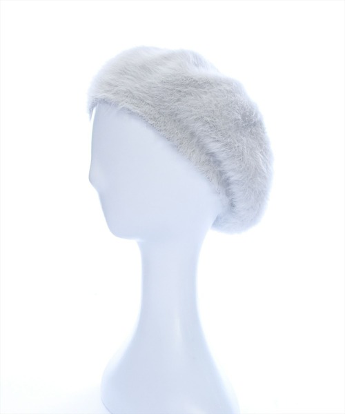 clear（クリア）の「ファーベレー帽 [ふわふわ フェミニン]≪再入荷≫（ハンチング/ベレー帽・レディース・ブラック/ライトグレー/アイボリー/ブラウン・F）」の7枚目の写真