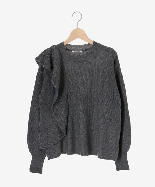 le.coeur blanc（ルクールブラン）の「フリルデザイン片畦ニット（ニット/セーター・レディース・モカ/ブラック/グレー・38）」の15枚目の写真