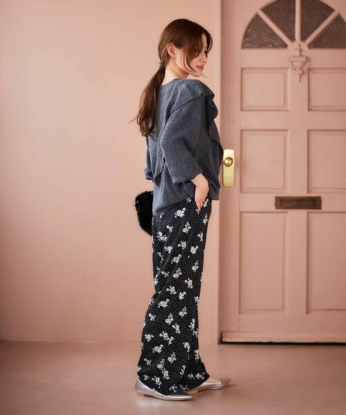 le.coeur blanc（ルクールブラン）の「フリルデザイン片畦ニット（ニット/セーター・レディース・モカ/ブラック/グレー・38）」の18枚目の写真