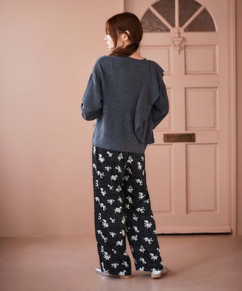 le.coeur blanc（ルクールブラン）の「フリルデザイン片畦ニット（ニット/セーター・レディース・モカ/ブラック/グレー・38）」の19枚目の写真