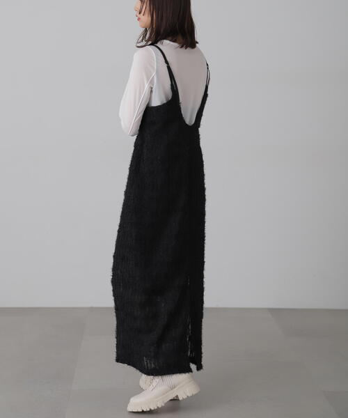 FREE'S MART（フリーズマート）の「◆シャギーキャミナローワンピース（ワンピース・レディース・ホワイト/ブラック・FREE）」の5枚目の写真