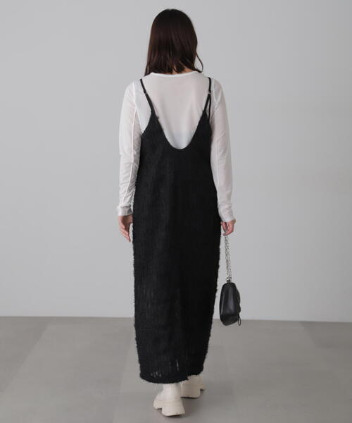 FREE'S MART（フリーズマート）の「◆シャギーキャミナローワンピース（ワンピース・レディース・ホワイト/ブラック・FREE）」の6枚目の写真