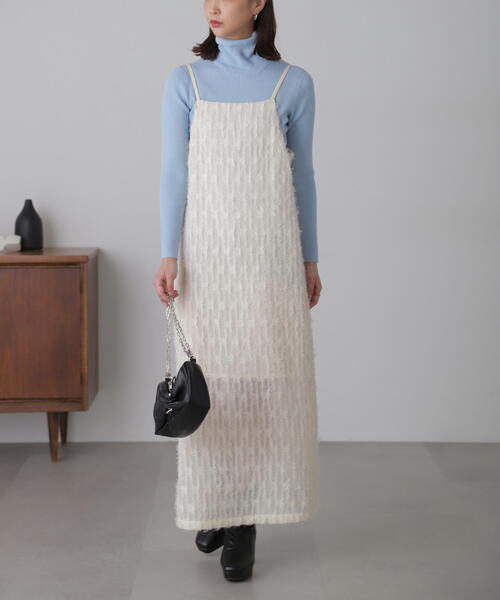 FREE'S MART（フリーズマート）の「◆シャギーキャミナローワンピース（ワンピース・レディース・ホワイト/ブラック・FREE）」の15枚目の写真