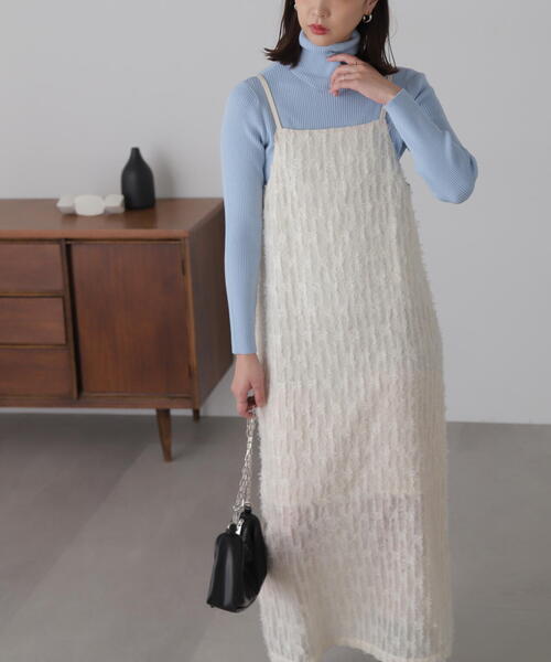 FREE'S MART（フリーズマート）の「◆シャギーキャミナローワンピース（ワンピース・レディース・ホワイト/ブラック・FREE）」の17枚目の写真