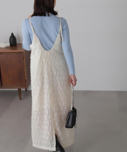 FREE'S MART（フリーズマート）の「◆シャギーキャミナローワンピース（ワンピース・レディース・ホワイト/ブラック・FREE）」の18枚目の写真