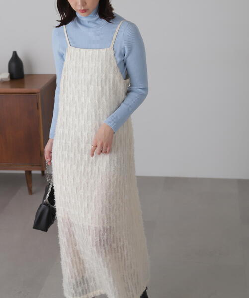 FREE'S MART（フリーズマート）の「◆シャギーキャミナローワンピース（ワンピース・レディース・ホワイト/ブラック・FREE）」の19枚目の写真