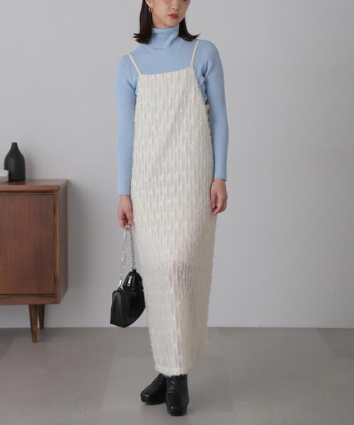 FREE'S MART（フリーズマート）の「◆シャギーキャミナローワンピース（ワンピース・レディース・ホワイト/ブラック・FREE）」の20枚目の写真