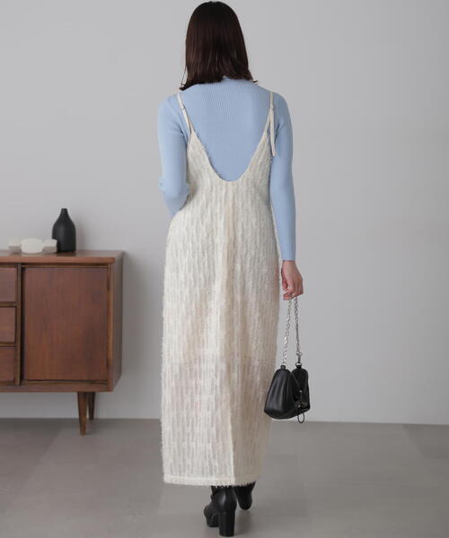 FREE'S MART（フリーズマート）の「◆シャギーキャミナローワンピース（ワンピース・レディース・ホワイト/ブラック・FREE）」の22枚目の写真