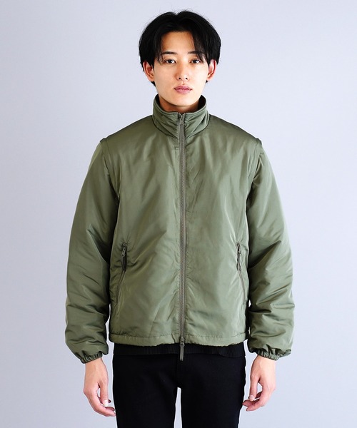 jiggys shop（ジギーズショップ）の「2WAY 袖取り外し スタンドカラー パデット中綿 ブルゾン（ブルゾン・メンズ・ブラック/ライトカーキ・MEDIUM/LARGE/X-LARGE）」の7枚目の写真