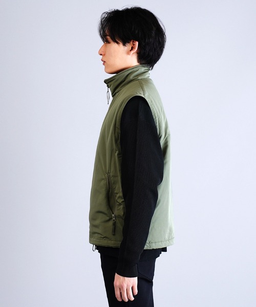 jiggys shop（ジギーズショップ）の「2WAY 袖取り外し スタンドカラー パデット中綿 ブルゾン（ブルゾン・メンズ・ブラック/ライトカーキ・MEDIUM/LARGE/X-LARGE）」の11枚目の写真