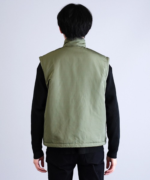 jiggys shop（ジギーズショップ）の「2WAY 袖取り外し スタンドカラー パデット中綿 ブルゾン（ブルゾン・メンズ・ブラック/ライトカーキ・MEDIUM/LARGE/X-LARGE）」の12枚目の写真