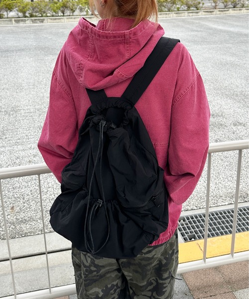 sedacle（セダクル）の「ナイロンナップサック（バックパック/リュック・メンズ・アイボリー/ブラック・FREE）」の7枚目の写真