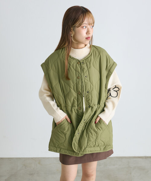 w closet（ダブルクローゼット）の「２WAYキルティングジャケット（その他アウター・レディース・オフホワイト/アイボリー/カーキ・FREE）」の14枚目の写真