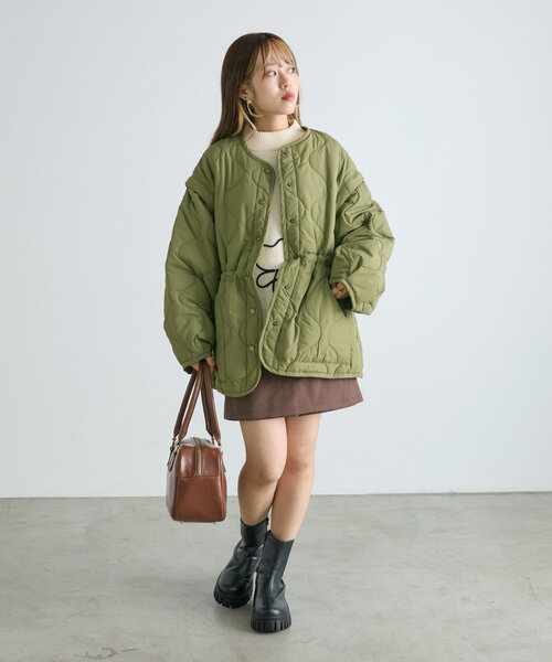 w closet（ダブルクローゼット）の「２WAYキルティングジャケット（その他アウター・レディース・オフホワイト/アイボリー/カーキ・FREE）」の17枚目の写真