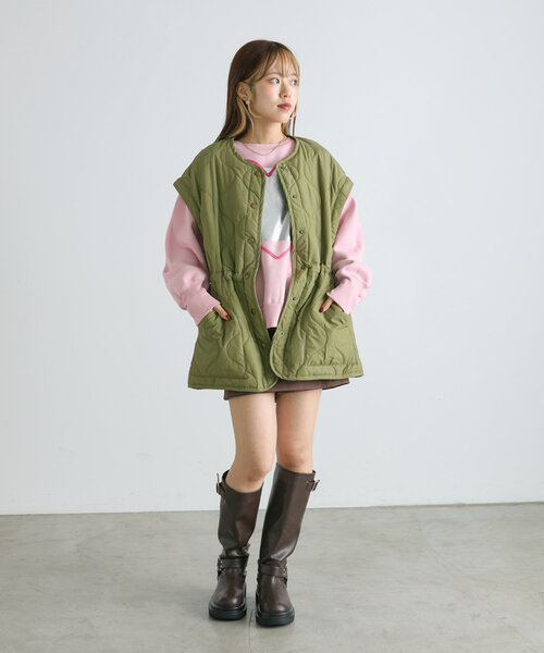 w closet（ダブルクローゼット）の「２WAYキルティングジャケット（その他アウター・レディース・オフホワイト/アイボリー/カーキ・FREE）」の22枚目の写真