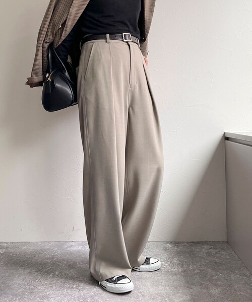 fredy emue（フレディエミュ）の「メランジライクイージースラックス（スラックス・レディース・チャコールグレー/ベビーピンク/ブラック/ベージュ・36/38）」の11枚目の写真