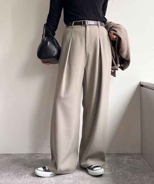 fredy emue（フレディエミュ）の「メランジライクイージースラックス（スラックス・レディース・チャコールグレー/ベビーピンク/ブラック/ベージュ・36/38）」の17枚目の写真