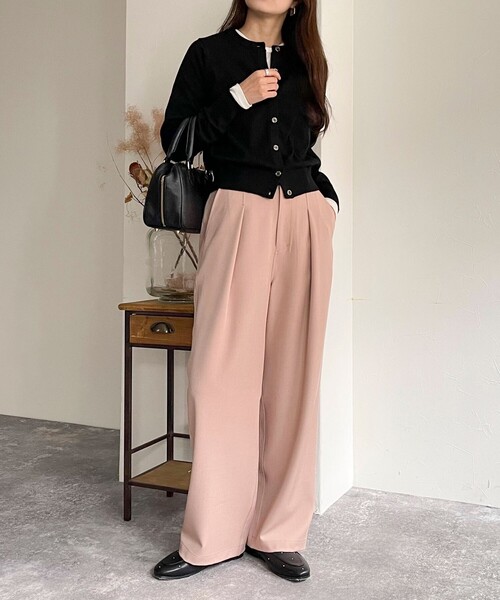 fredy emue（フレディエミュ）の「メランジライクイージースラックス（スラックス・レディース・チャコールグレー/ベビーピンク/ブラック/ベージュ・36/38）」の21枚目の写真