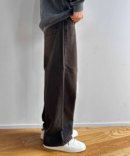 COLIN（コリン）の「COLIN:10.5oz デニムオーバーダイ バギーパンツ（デニムパンツ・メンズ・インディゴブルー/ブラック・M/L）」の4枚目の写真