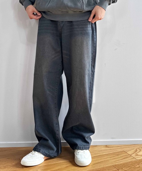 COLIN（コリン）の「COLIN:10.5oz デニムオーバーダイ バギーパンツ（デニムパンツ・メンズ・インディゴブルー/ブラック・M/L）」の5枚目の写真