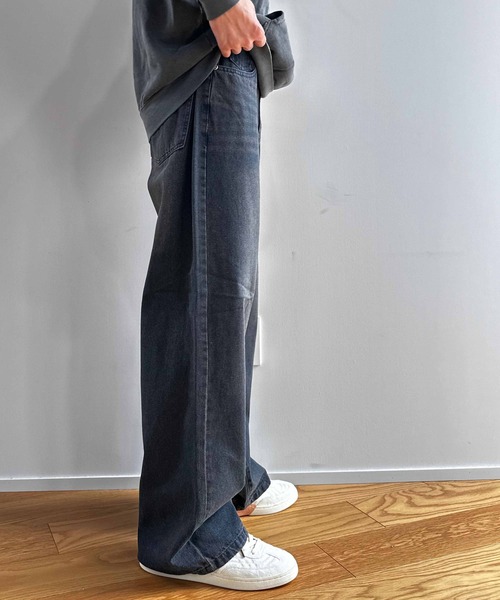 COLIN（コリン）の「COLIN:10.5oz デニムオーバーダイ バギーパンツ（デニムパンツ・メンズ・インディゴブルー/ブラック・M/L）」の6枚目の写真