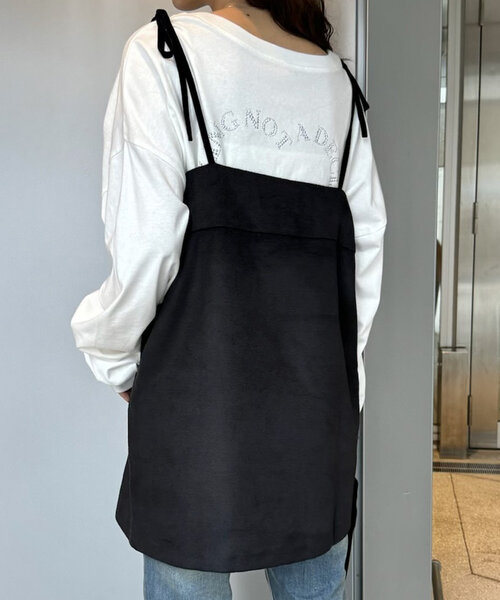 mline（エムライン）の「[mline]シャギーリボンミニワンピ（ワンピース・レディース・チャコールグレー/ブラック・FREE）」の5枚目の写真