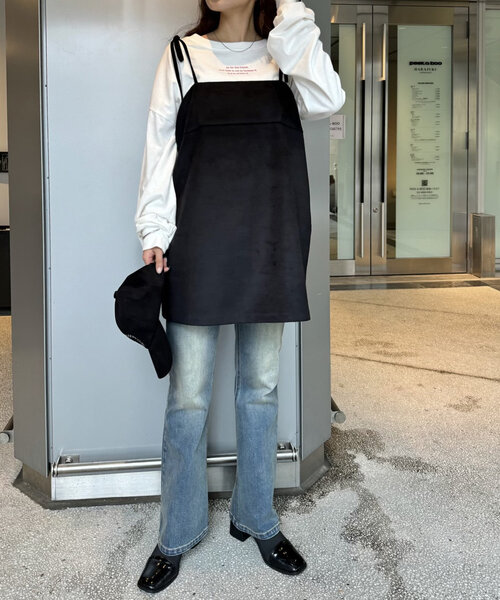 mline（エムライン）の「[mline]シャギーリボンミニワンピ（ワンピース・レディース・チャコールグレー/ブラック・FREE）」の6枚目の写真