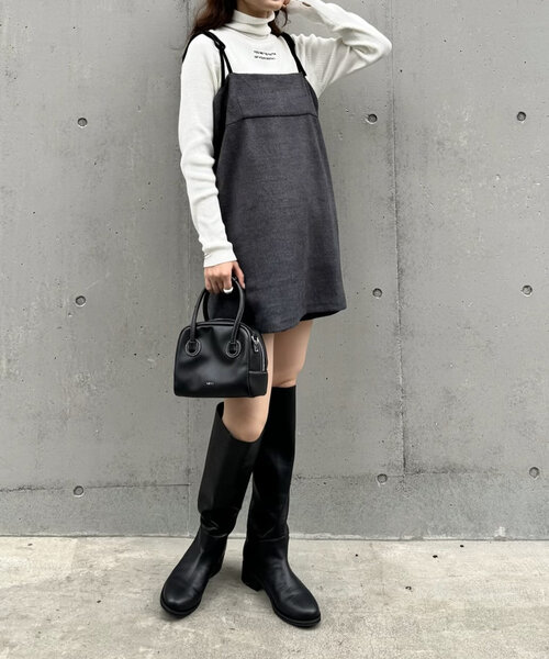 mline（エムライン）の「[mline]シャギーリボンミニワンピ（ワンピース・レディース・チャコールグレー/ブラック・FREE）」の9枚目の写真