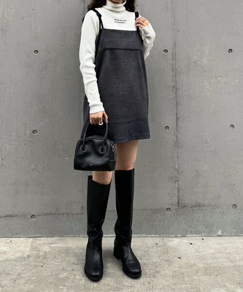 mline（エムライン）の「[mline]シャギーリボンミニワンピ（ワンピース・レディース・チャコールグレー/ブラック・FREE）」の11枚目の写真