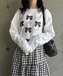 リボンいっぱいロングTシャツ