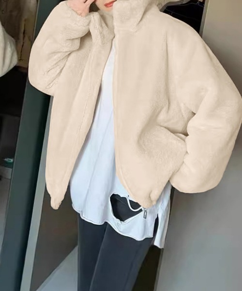 ウユニ様専用】【美品】glamb スタンドカラーボアジャケット