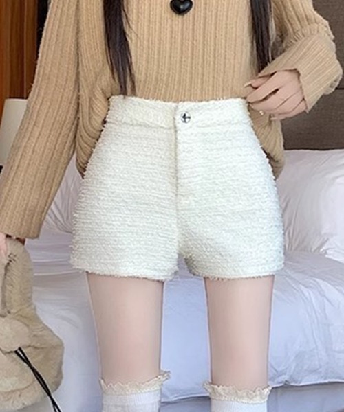 GLAMOROUS JANE(グラマラスジェーン)の「ツイードショートパンツ(その他パンツ・レディース・ホワイト/ブラック・S/M)」の4枚目の写真