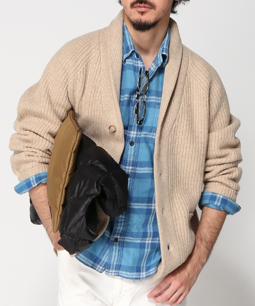 JOURNAL STANDARD（ジャーナルスタンダード）の「畔ネップショールカーディガン#（カーディガン/ボレロ・メンズ・カーキ/ベージュ/ネイビー/オレンジ・MEDIUM/LARGE）」の13枚目の写真