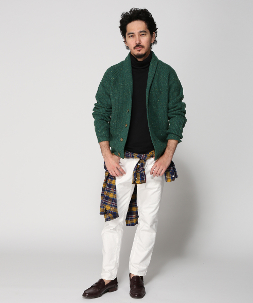 JOURNAL STANDARD（ジャーナルスタンダード）の「畔ネップショールカーディガン#（カーディガン/ボレロ・メンズ・カーキ/ベージュ/ネイビー/オレンジ・MEDIUM/LARGE）」の5枚目の写真